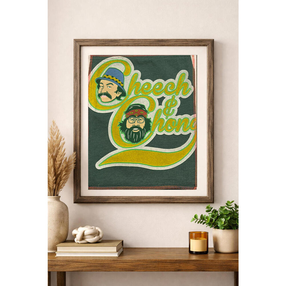 two face threads cheech n chong 420 smalls patch wall art decor custom‎ upcycled